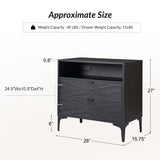 Beath 2-Drawer Nightstand with Open Top Shelf & Rear Charging Port(Optional Types)