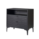 Beath 2-Drawer Nightstand with Open Top Shelf & Rear Charging Port(Optional Types)