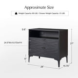Beath 2-Drawer Nightstand with Open Top Shelf & Rear Charging Port(Optional Types)