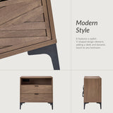 Beath 2-Drawer Nightstand with Open Top Shelf & Rear Charging Port(Optional Types)