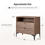 Beath 2-Drawer Nightstand with Open Top Shelf & Rear Charging Port(Optional Types)