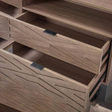 Beath 2-Drawer Nightstand with Open Top Shelf & Rear Charging Port(Optional Types)