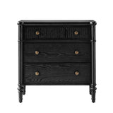 Derk Fluted Fronts Transitional Nightstand and End Table with Drawers and USB/Type-C Outlets