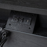 Derk Fluted Fronts Transitional Nightstand and End Table with Drawers and USB/Type-C Outlets