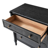 Derk Fluted Fronts Transitional Nightstand and End Table with Drawers and USB/Type-C Outlets