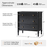Derk Fluted Fronts Transitional Nightstand and End Table with Drawers and USB/Type-C Outlets