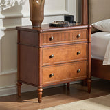 Derk Fluted Fronts Transitional Nightstand and End Table with Drawers and USB/Type-C Outlets