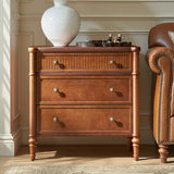 Derk Fluted Fronts Transitional Nightstand and End Table with Drawers and USB/Type-C Outlets