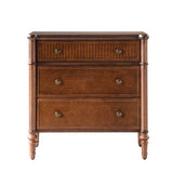 Derk Fluted Fronts Transitional Nightstand and End Table with Drawers and USB/Type-C Outlets