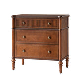 Derk Fluted Fronts Transitional Nightstand and End Table with Drawers and USB/Type-C Outlets