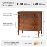 Derk Fluted Fronts Transitional Nightstand and End Table with Drawers and USB/Type-C Outlets