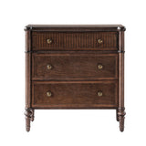 Derk Fluted Fronts Transitional Nightstand and End Table with Drawers and USB/Type-C Outlets
