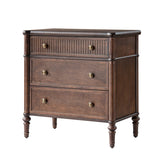 Derk Fluted Fronts Transitional Nightstand and End Table with Drawers and USB/Type-C Outlets
