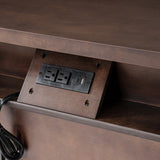 Derk Fluted Fronts Transitional Nightstand and End Table with Drawers and USB/Type-C Outlets