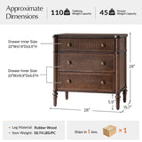 Derk Fluted Fronts Transitional Nightstand and End Table with Drawers and USB/Type-C Outlets