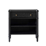 Derk Fluted Fronts Transitional Nightstand and End Table with Drawers and USB/Type-C Outlets