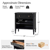 Derk Fluted Fronts Transitional Nightstand and End Table with Drawers and USB/Type-C Outlets