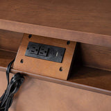 Derk Fluted Fronts Transitional Nightstand and End Table with Drawers and USB/Type-C Outlets