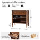 Derk Fluted Fronts Transitional Nightstand and End Table with Drawers and USB/Type-C Outlets