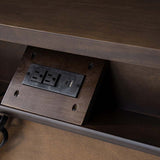 Derk Fluted Fronts Transitional Nightstand and End Table with Drawers and USB/Type-C Outlets