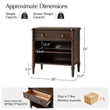 Derk Fluted Fronts Transitional Nightstand and End Table with Drawers and USB/Type-C Outlets