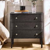 Modern Nightstand with Power Outlet & Curved Design