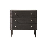 Modern Nightstand with Power Outlet & Curved Design