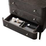 Modern Nightstand with Power Outlet & Curved Design