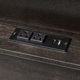 Modern Nightstand with Power Outlet & Curved Design