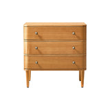 Modern Nightstand with Power Outlet & Curved Design