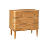 Modern Nightstand with Power Outlet & Curved Design