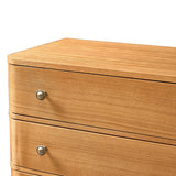 Modern Nightstand with Power Outlet & Curved Design