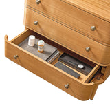 Modern Nightstand with Power Outlet & Curved Design