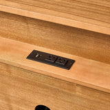 Modern Nightstand with Power Outlet & Curved Design