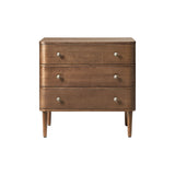 Modern Nightstand with Power Outlet & Curved Design