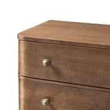 Modern Nightstand with Power Outlet & Curved Design