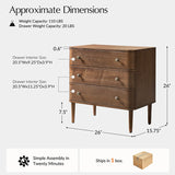 Modern Nightstand with Power Outlet & Curved Design