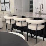 New York 24" Boucle Counter Stool with Arms (Set of 2)