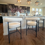 New York 24" Boucle Counter Stool with Arms (1-Piece)