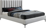 Nadia Velvet Bed - Luxe Wingback Design with High Tufted Headboard and Matte Black Metal Legs
