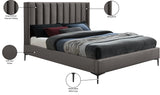Nadia Velvet Bed - Luxe Wingback Design with High Tufted Headboard and Matte Black Metal Legs
