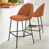 Nano 25'' Upholstered Low Back Counter Stool (Set of 2)