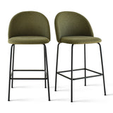 Nano 25'' Upholstered Low Back Counter Stool (Set of 2)