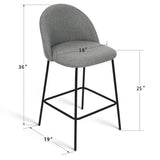 Nano 25'' Upholstered Low Back Counter Stool (Set of 2)