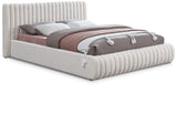 Nash Contemporary Boucle Fabric Bed with Deep Channel Tufting for Luxurious Bedroom Style
