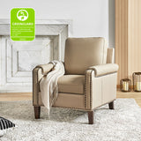 Nathaniel Transitional Style Genuine Leather Armchair