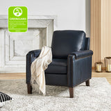 Nathaniel Transitional Style Genuine Leather Armchair