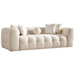 Alana Tufted Ivory Boucle Sofa