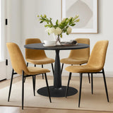 Haven & Oslo 35" Black Round Dining Table Set for 4 (5-Piece)