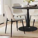 Haven & Oslo 35" Black Round Dining Table Set for 4 (5-Piece)